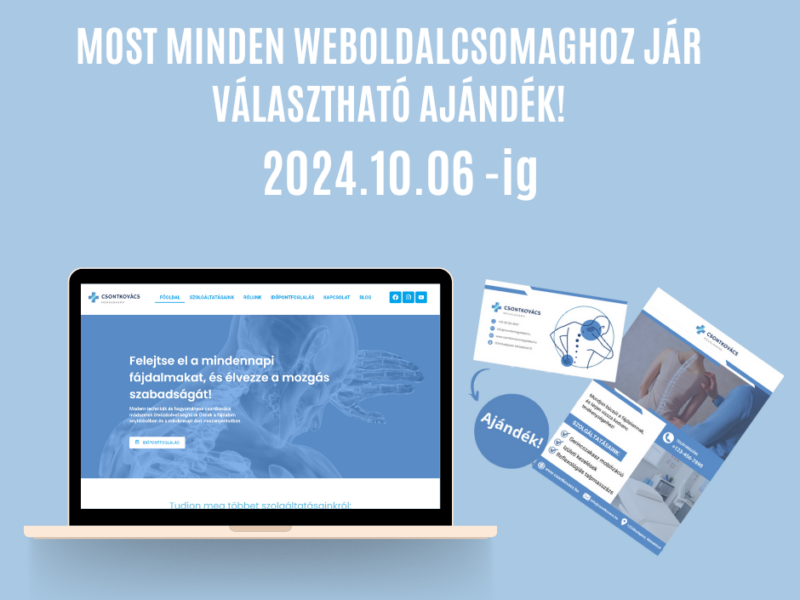 WordPress weboldalkészítés választható ajándékokkal!